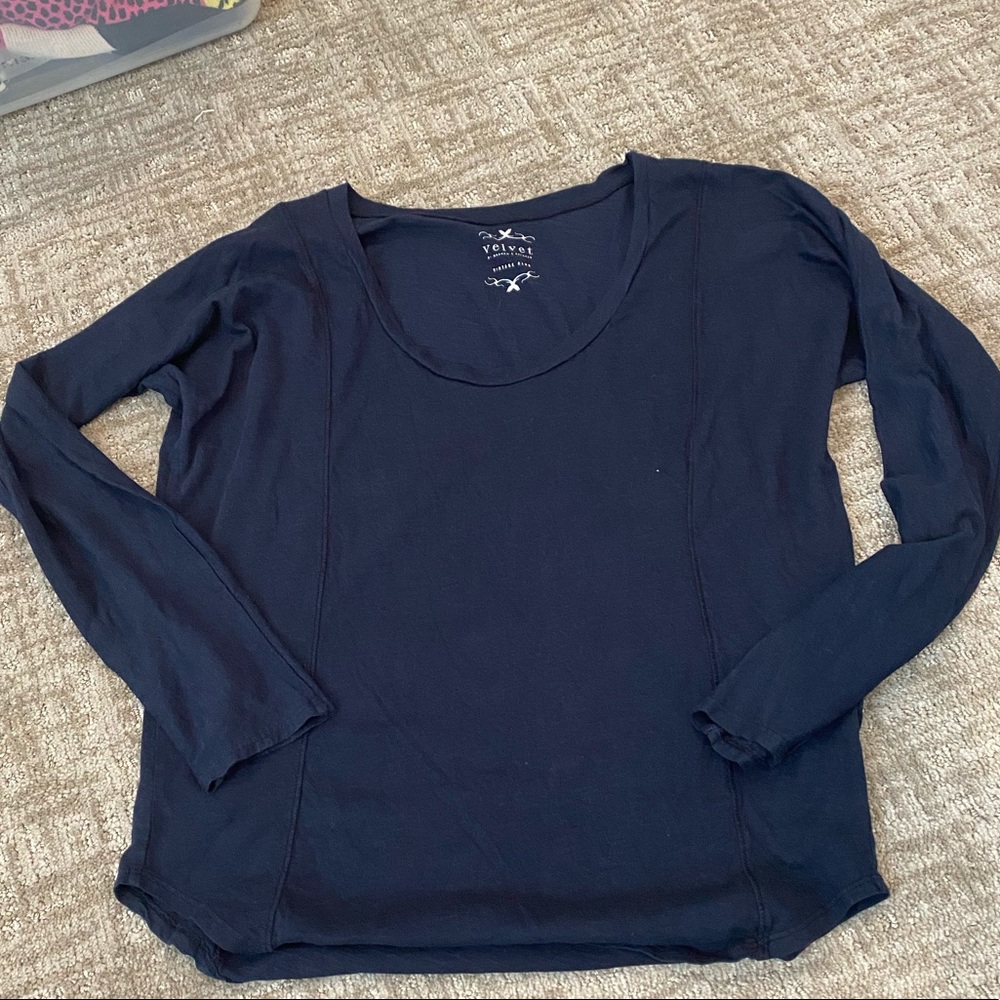 Velvet by Graham and Spencer Blue Long Sleeve